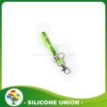 Green Debossed With Color Filled Silicone Keychain
